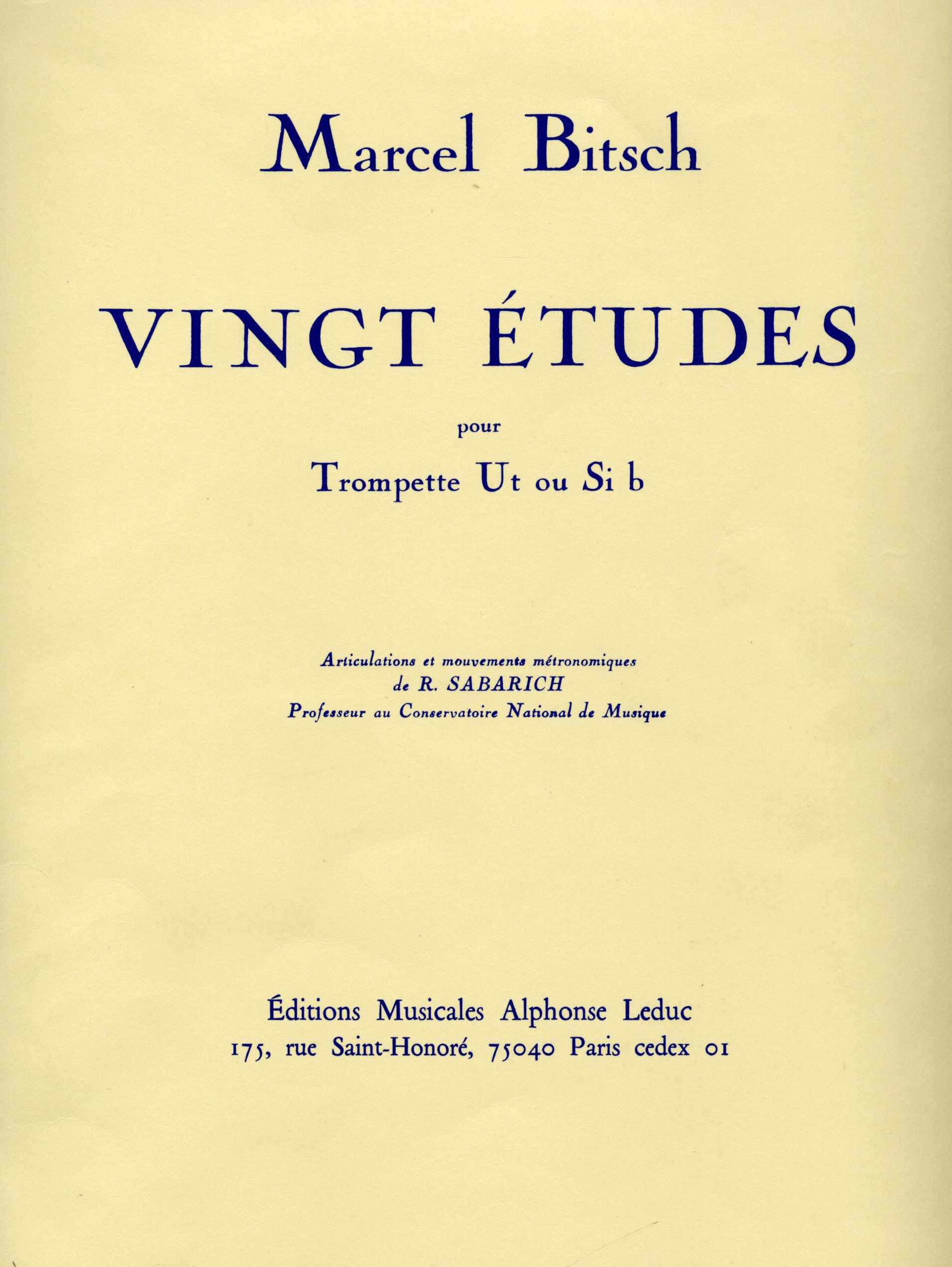 Marcel Bitsch's Vingt Études pour Trompette Trumpet Lessons Online