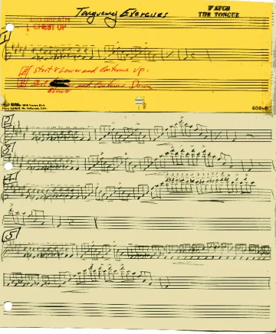 Claude Gordon handwritten music manuscript Example