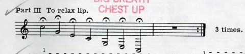 Relax Lip warm down exercise from Claude Gordon's Systematic Approach - Lesson 3, Part III