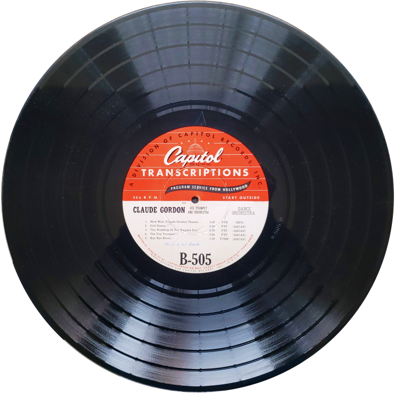 Claude Gordon Capitol Records Transcriptions B-505