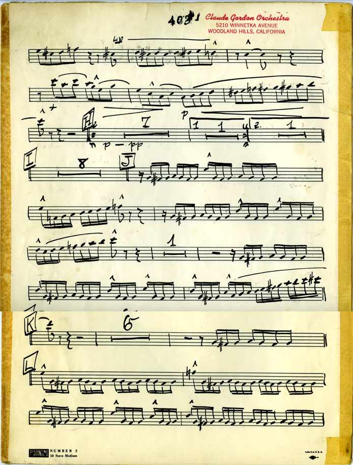 Claude Gordon solo Lullaby of Broadway arranged by Billy May - Page 2