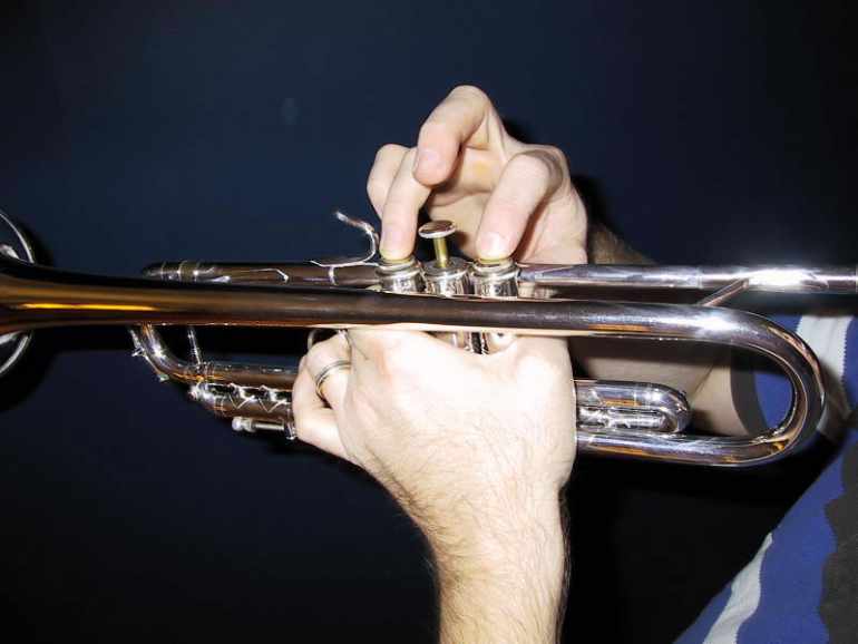 Correct Hand Position for Trumpet and Valved Brass - Firm Grip with Left Hand